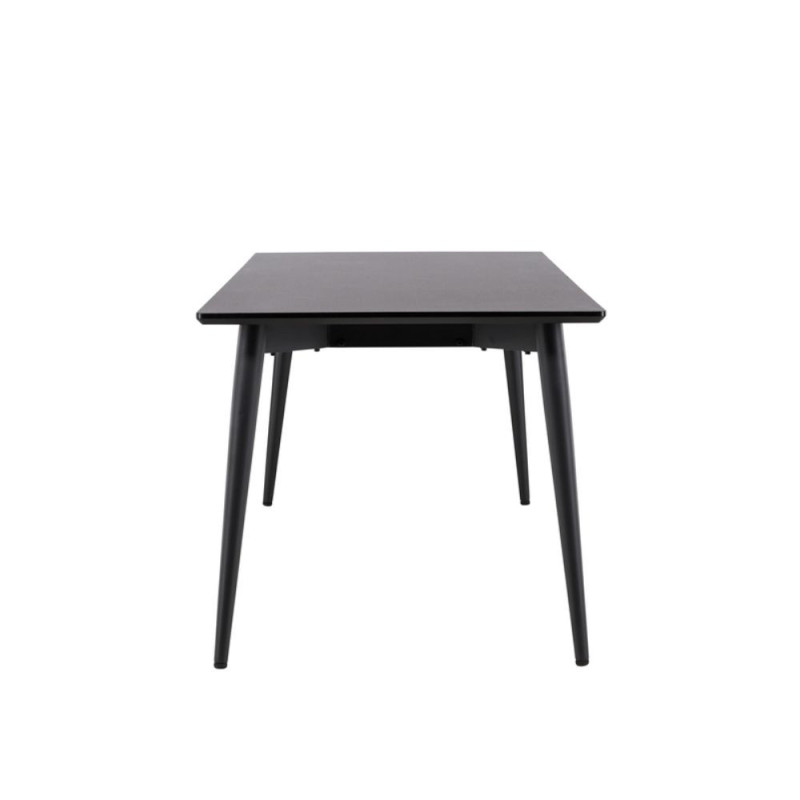 Table à manger noire en bois et métal 75x230cm CELIA