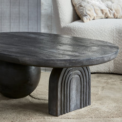 Table basse avec pieds design en bois noir DESY