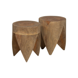 Set de 2 tables en bois SENA