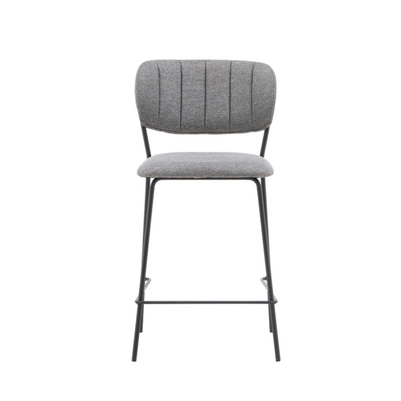 Lot de 2 tabourets avec dossier en tissu gris LIAM