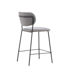 Lot de 2 tabourets avec dossier en tissu gris LIAM