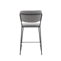 Lot de 2 tabourets avec dossier en tissu gris LIAM