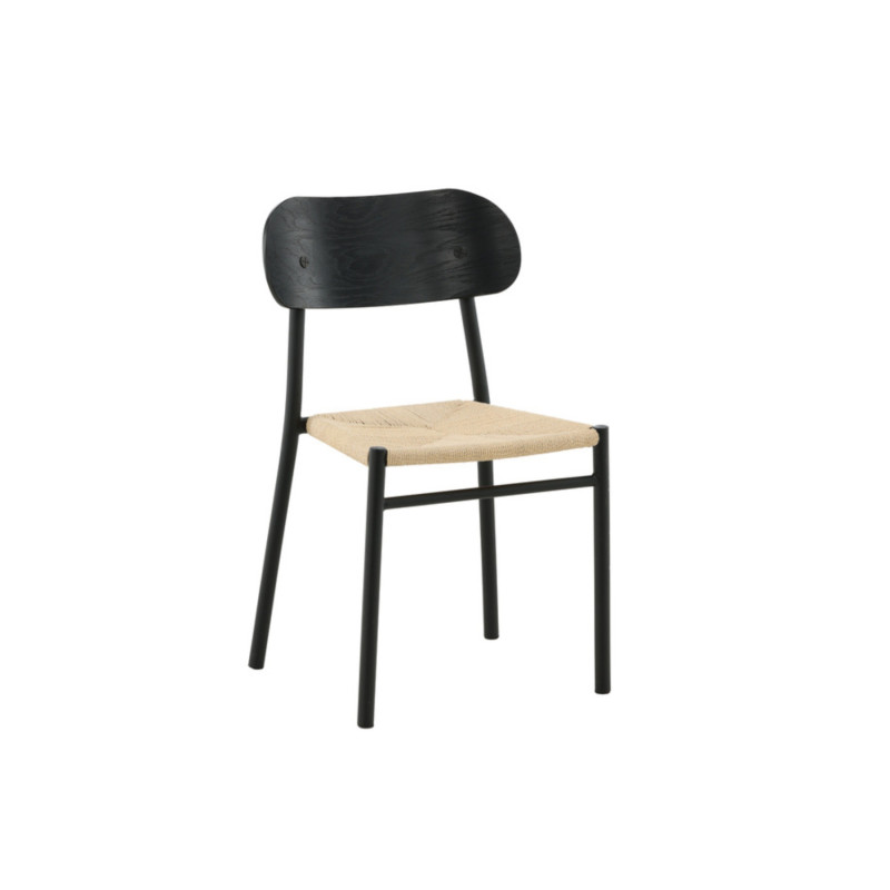 Lot de 2 chaises écolier assise en paille CLEMMIE