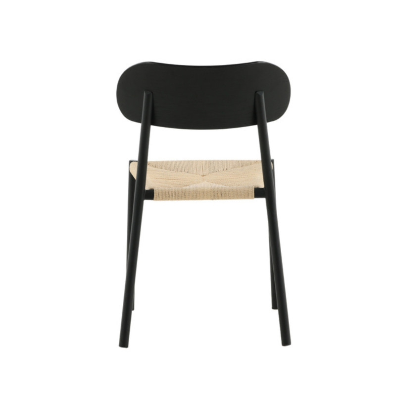 Lot de 2 chaises écolier assise en paille CLEMMIE