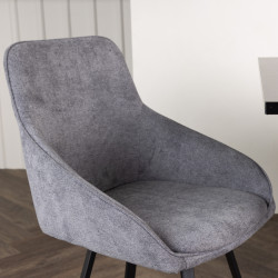 Lot de 2 chaises en tissu pieds métal MELLA