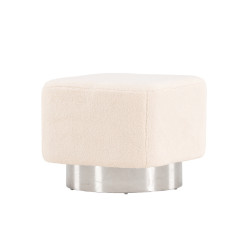 Pouf doux en polaire beige AUGUSTIN