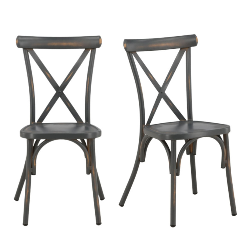 Lot de 2 chaises vintages en aluminium PRISCILE